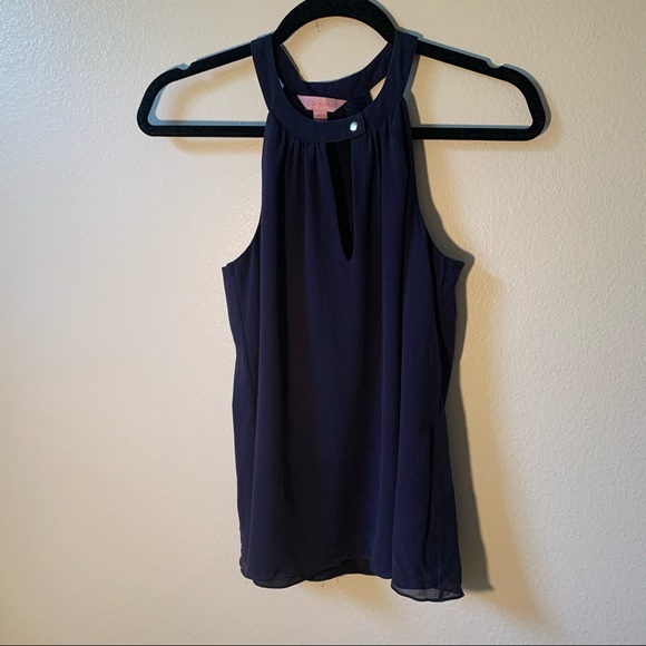 Lilly Pulitzer Blue Silk Keyhole Tank Size XS - Picture 2 of 7